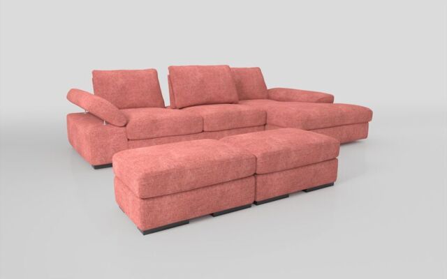 Savazza 4 Seater Sofa with Adjustable Back Rest Right Hand Facing Lounger & Two Ottoman Footstools  - poltronesofà at ScS