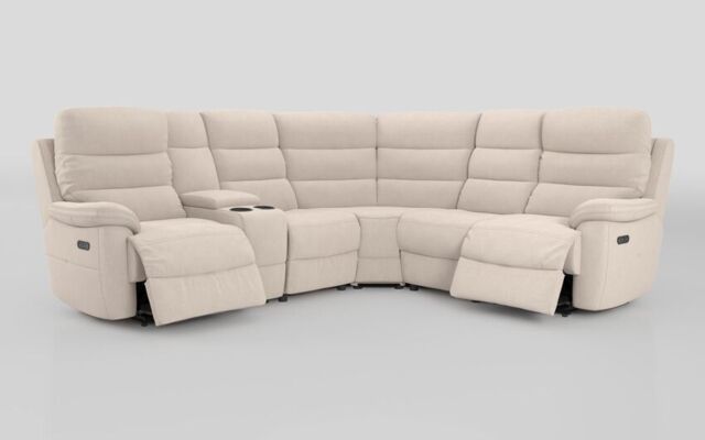 Ossett 2 Corner 2 Power Sofa with Left Hand Facing Console & Head Tilt - poltronesofà at ScS