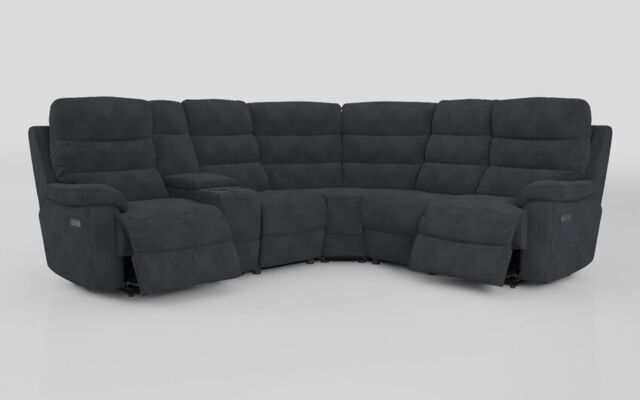 Ossett 2 Corner 2 Power Sofa with Left Hand Facing Console & Head Tilt - poltronesofà at ScS