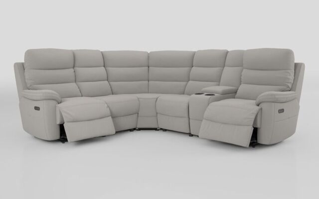 Ossett 2 Corner 2 Power Sofa with Right Hand Facing Console & Head Tilt - poltronesofà at ScS