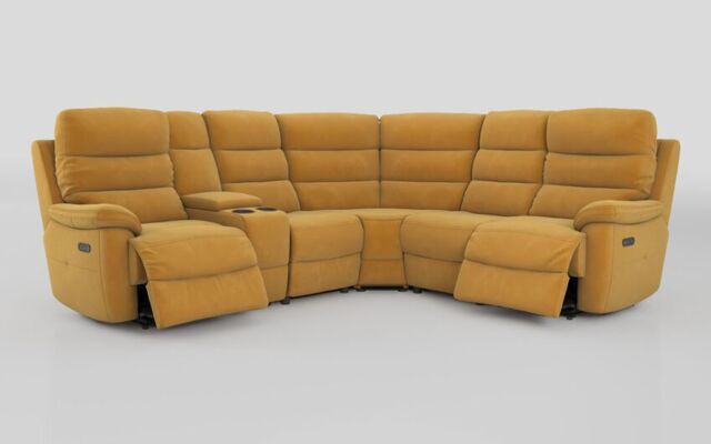 Ossett 2 Corner 2 Power Sofa with Left Hand Facing Console & Head Tilt  - poltronesofà at ScS