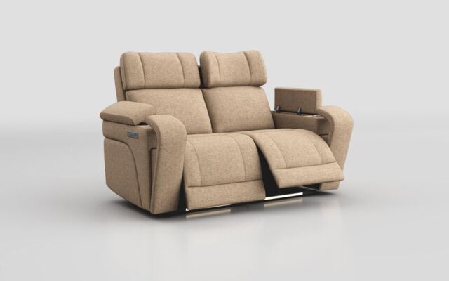 Adstock 2 Seater Power Recliner Sofa with Power Head Tilt, Lumbar, Massage, Audio, Heat & LED Lights - poltronesofà at ScS
