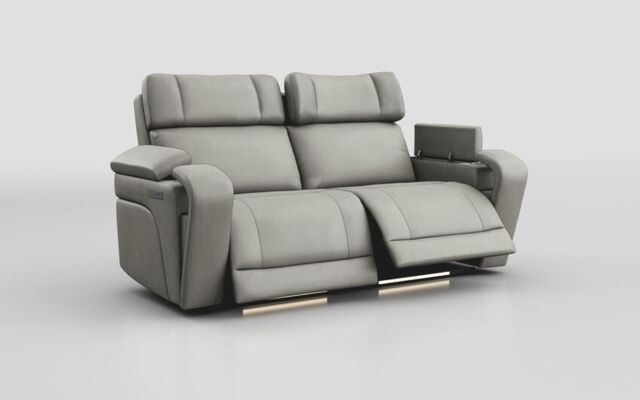 Adstock 3 Seater Power Recliner Sofa with Power Head Tilt, Lumbar, Massage, Audio, Heat & LED Lights - poltronesofà at ScS