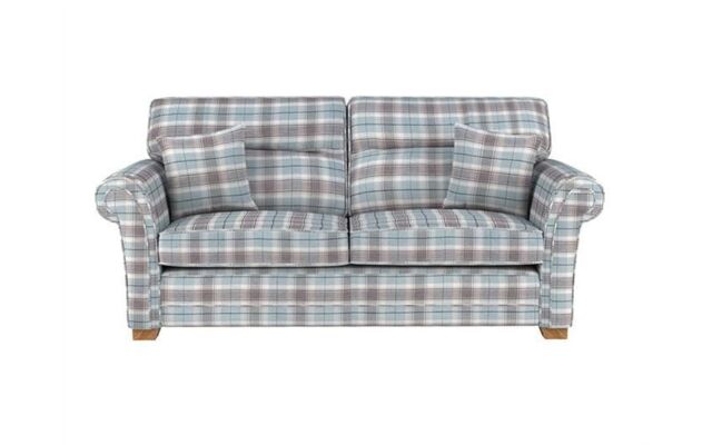 Inspire Blue Roseland Fabric 3 Seater Standard Back Sofa