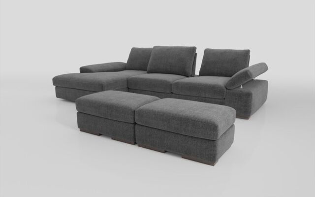 Savazza 4 Seater Sofa with Left Hand Facing Lounger & Two Ottoman Footstools  - poltronesofà at ScS