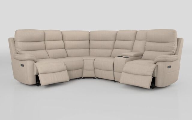 Ossett 2 Corner 2 Power Sofa with Right Hand Facing Console & Head Tilt - poltronesofà at ScS