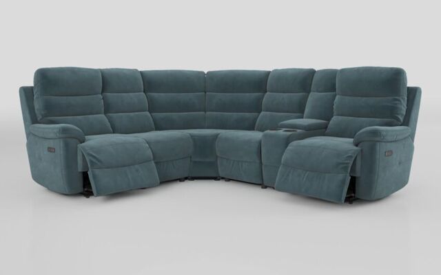 Ossett 2 Corner 2 Power Sofa with Right Hand Facing Console & Head Tilt - poltronesofà at ScS