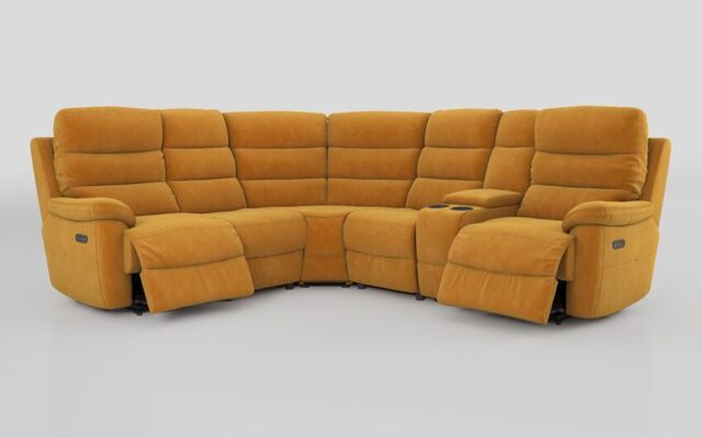Ossett 2 Corner 2 Power Sofa with Right Hand Facing Console & Head Tilt  - poltronesofà at ScS