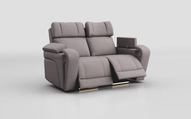 Adstock 2 Seater Power Recliner Sofa with Power Head Tilt, Lumbar, Massage, Audio, Heat & LED Lights - poltronesofà at ScS