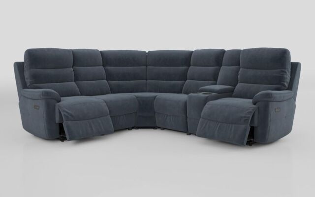 Ossett 2 Corner 2 Power Sofa with Right Hand Facing Console & Head Tilt - poltronesofà at ScS