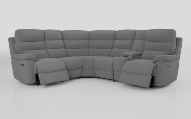 Ossett 2 Corner 2 Power Sofa with Right Hand Facing Console & Head Tilt  - poltronesofà at ScS