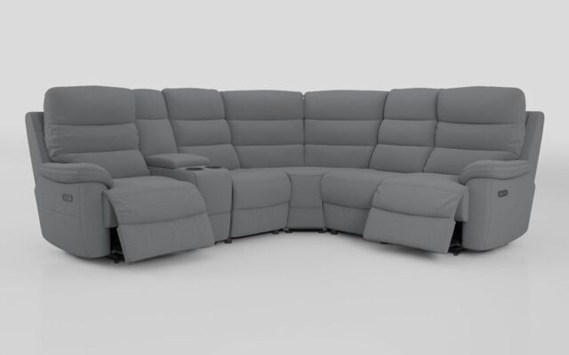 Ossett 2 Corner 2 Power Sofa with Left Hand Facing Console & Head Tilt  - poltronesofà at ScS