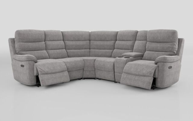 Ossett 2 Corner 2 Power Sofa with Right Hand Facing Console & Head Tilt - poltronesofà at ScS