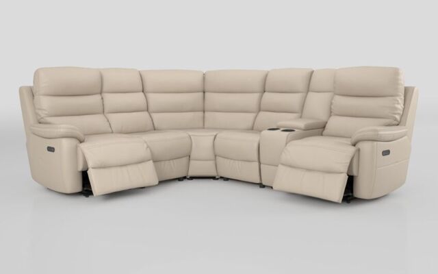 Ossett 2 Corner 2 Power Sofa with Right Hand Facing Console & Head Tilt - poltronesofà at ScS