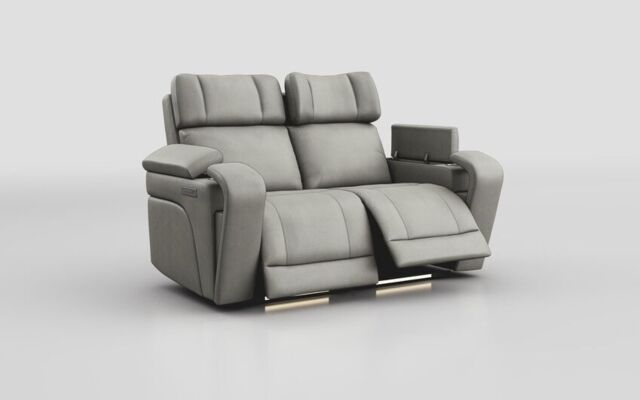 Adstock 2 Seater Power Recliner Sofa with Power Head Tilt, Lumbar, Massage, Audio, Heat & LED Lights - poltronesofà at ScS
