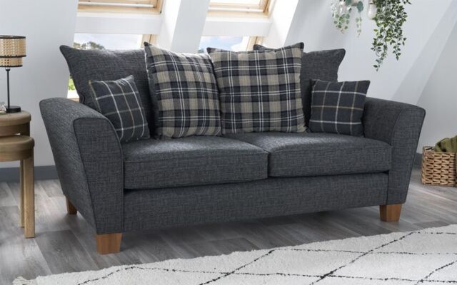 ScS Living Theo Fabric 3 Seater Scatter Back Sofa