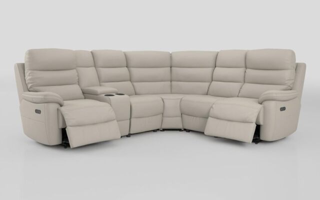 Ossett 2 Corner 2 Power Sofa with Left Hand Facing Console & Head Tilt  - poltronesofà at ScS