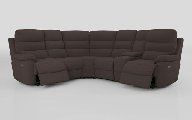 Ossett 2 Corner 2 Power Sofa with Right Hand Facing Console & Head Tilt - poltronesofà at ScS