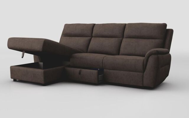Sogliano 3 Seater Sofa With Drawer & Left Hand Facing Storage Chaise  - poltronesofà at ScS