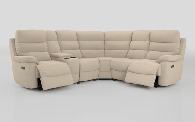 Ossett 2 Corner 2 Power Sofa with Left Hand Facing Console & Head Tilt - poltronesofà at ScS