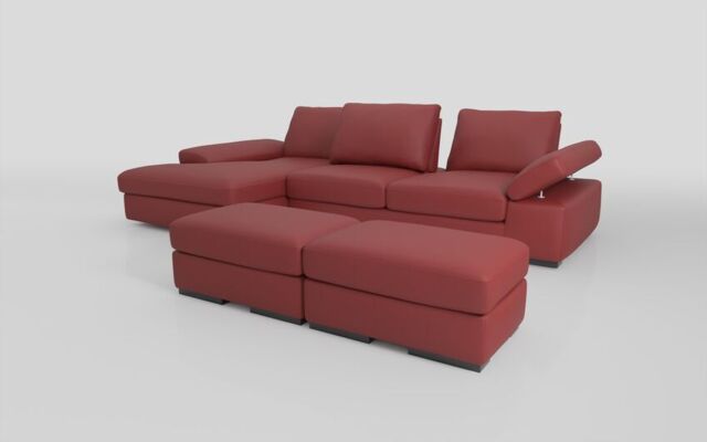 Savazza 4 Seater Sofa with Left Hand Facing Lounger & Two Ottoman Footstools - poltronesofà at ScS