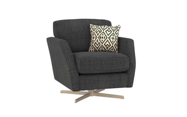 ScS Living Grey Aspen Fabric Swivel Chair