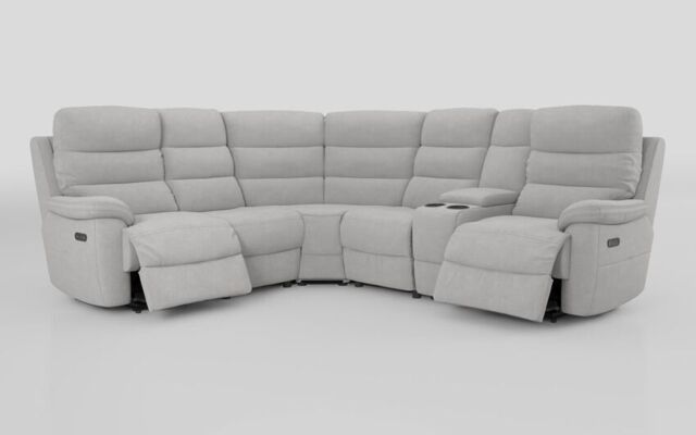 Ossett 2 Corner 2 Power Sofa with Right Hand Facing Console & Head Tilt - poltronesofà at ScS