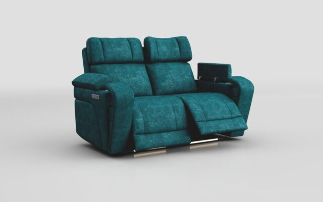 Adstock 2 Seater Power Recliner Sofa with Power Head Tilt, Lumbar, Massage, Audio, Heat & LED Lights - poltronesofà at ScS
