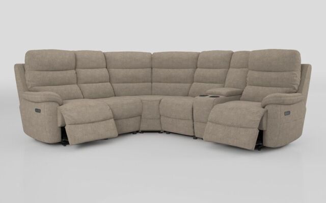 Ossett 2 Corner 2 Power Sofa with Right Hand Facing Console & Head Tilt - poltronesofà at ScS