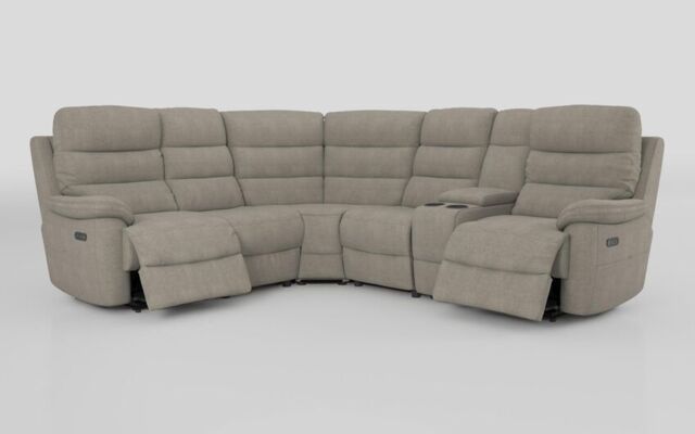 Ossett 2 Corner 2 Power Sofa with Right Hand Facing Console & Head Tilt  - poltronesofà at ScS