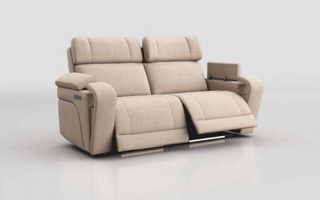 Adstock 3 Seater Power Recliner Sofa with Power Head Tilt, Lumbar, Massage, Audio, Heat & LED Lights - poltronesofà at ScS