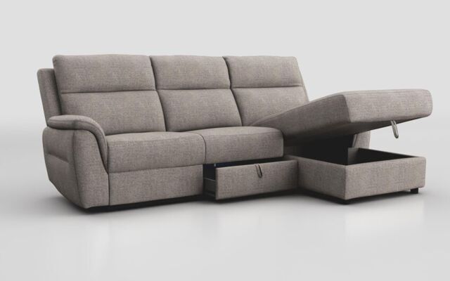 Sogliano 3 Seater Sofa With Drawer & Right Hand Facing Storage Chaise  - poltronesofà at ScS