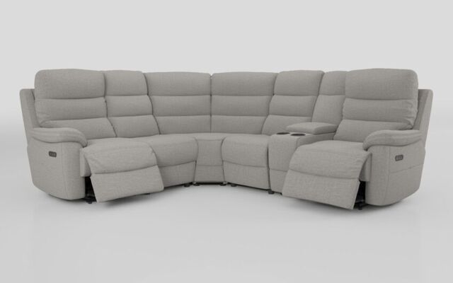 Ossett 2 Corner 2 Power Sofa with Right Hand Facing Console & Head Tilt - poltronesofà at ScS