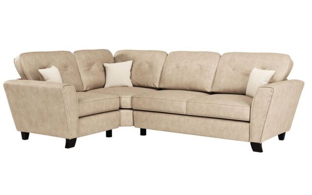 ScS Living Cream Eliza Fabric 1 Corner 2 Sofa