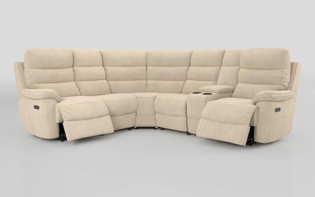 Ossett 2 Corner 2 Power Sofa with Right Hand Facing Console & Head Tilt - poltronesofà at ScS