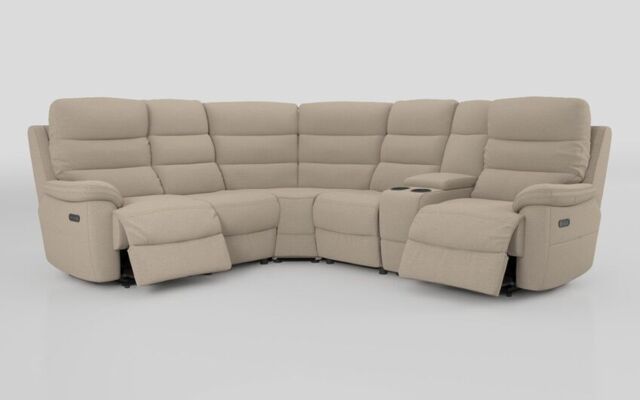 Ossett 2 Corner 2 Power Sofa with Right Hand Facing Console & Head Tilt - poltronesofà at ScS