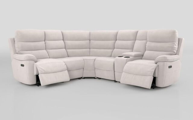 Ossett 2 Corner 2 Power Sofa with Right Hand Facing Console & Head Tilt - poltronesofà at ScS
