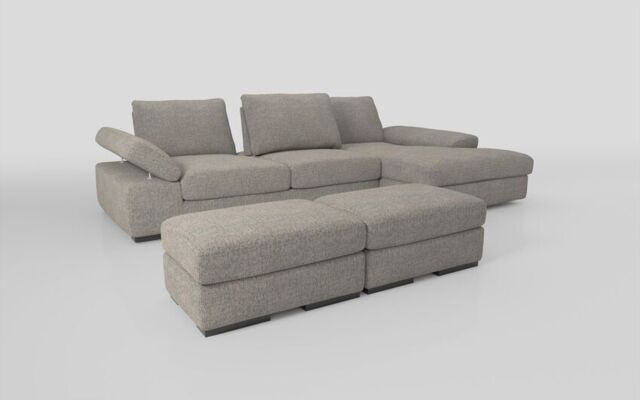 Savazza 4 Seater Sofa with Adjustable Back Rest Right Hand Facing Lounger & Two Ottoman Footstools  - poltronesofà at ScS