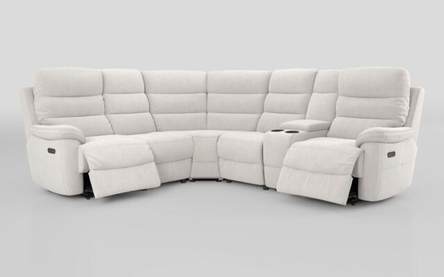 Ossett 2 Corner 2 Power Sofa with Right Hand Facing Console & Head Tilt  - poltronesofà at ScS