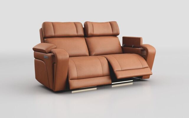 Adstock 3 Seater Power Recliner Sofa with Power Head Tilt, Lumbar, Massage, Audio, Heat & LED Lights - poltronesofà at ScS