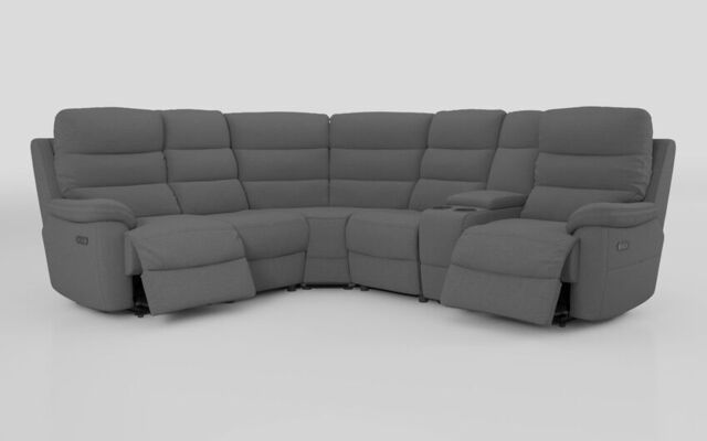 Ossett 2 Corner 2 Power Sofa with Right Hand Facing Console & Head Tilt  - poltronesofà at ScS