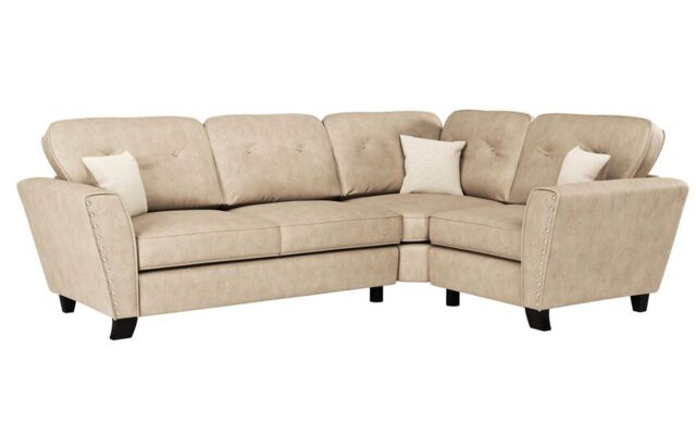 ScS Living Cream Eliza Fabric 2 Corner 1 Sofa