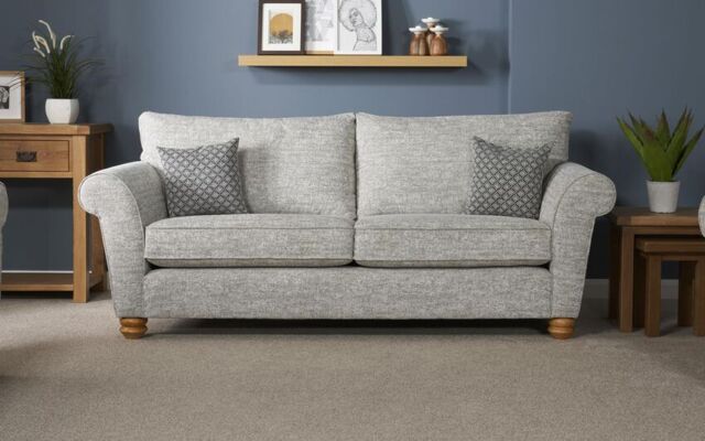 ScS Living Aurora Fabric 3 Seater Standard Back Sofa Grey - Sofa Sale