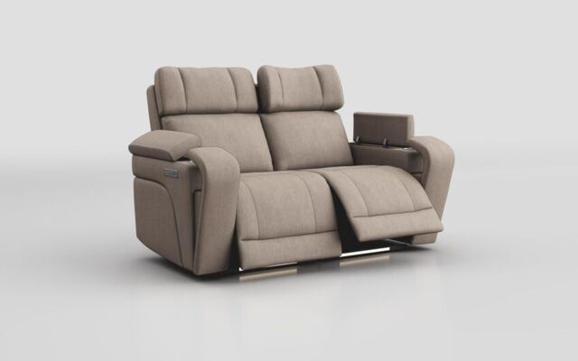 Adstock 2 Seater Power Recliner Sofa with Power Head Tilt, Lumbar, Massage, Audio, Heat & LED Lights - poltronesofà at ScS