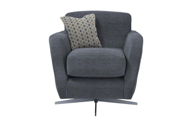 Ideal Home Grey Fraser Fabric Plain Swivel Chair