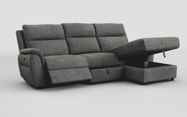 Sogliano 3 Seater Manual Recliner Sofa With Drawer & Right Hand Facing Storage Chaise - poltronesofà at ScS