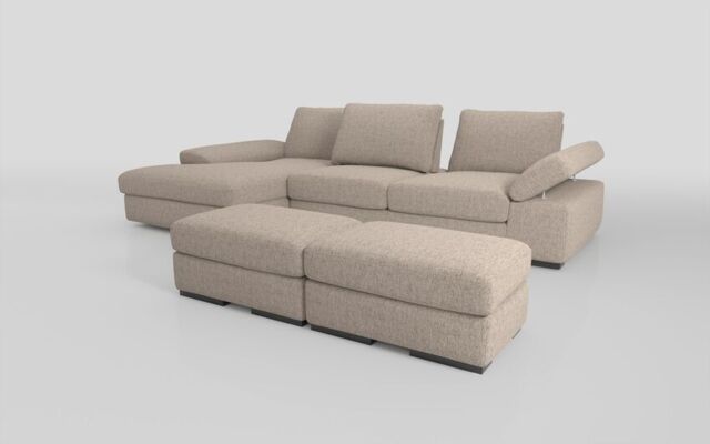 Savazza 4 Seater Sofa with Left Hand Facing Lounger & Two Ottoman Footstools  - poltronesofà at ScS