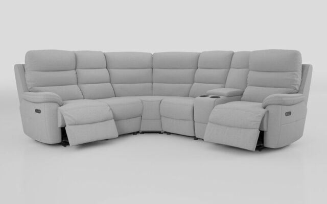 Ossett 2 Corner 2 Power Sofa with Right Hand Facing Console & Head Tilt - poltronesofà at ScS