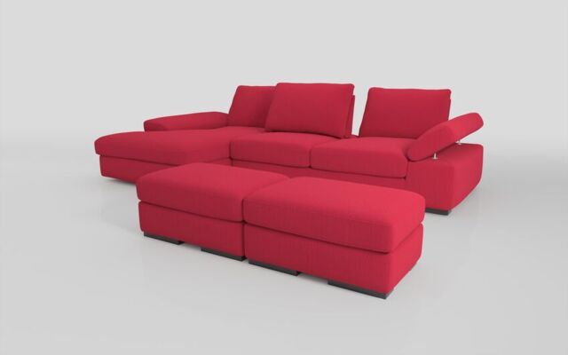 Savazza 4 Seater Sofa with Left Hand Facing Lounger & Two Ottoman Footstools - poltronesofà at ScS