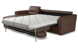 SiSi Italia Brown Amalfi 3 Seater Sofa Bed With Left Hand Facing Storage Chaise